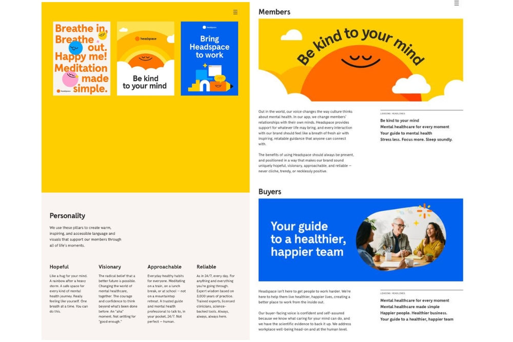 Headspace brand tone of voice guideline