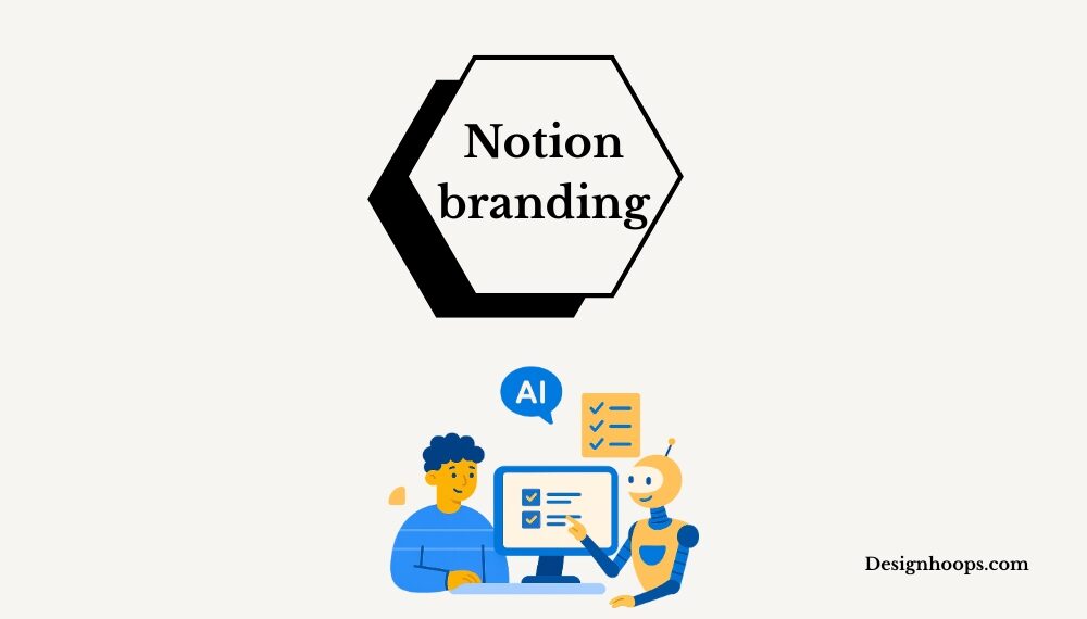 Notion branding: Human working on AI Workspace illustration