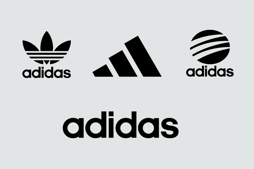 The three stripes brand Adidas logos
